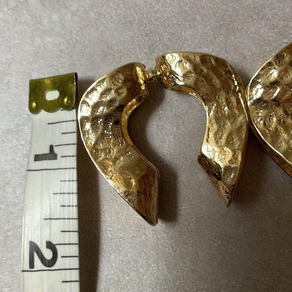 Zara Gold Irregular Front And Back Hoop - Picture 11 of 15